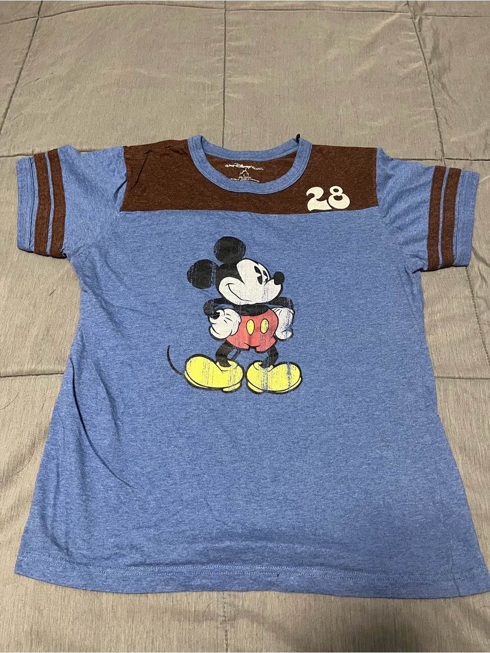 Disney Mickey Mouse Blue & Brown Graphic Tee